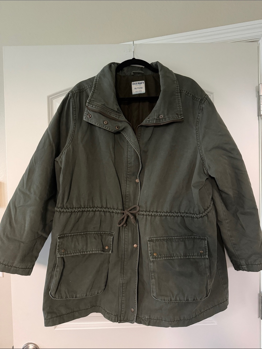 Old Navy Olive Utility Jacket with Drawstring Waist - Women's